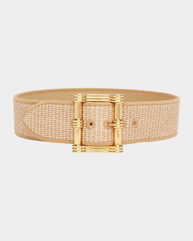Raffia Embroidered Belt